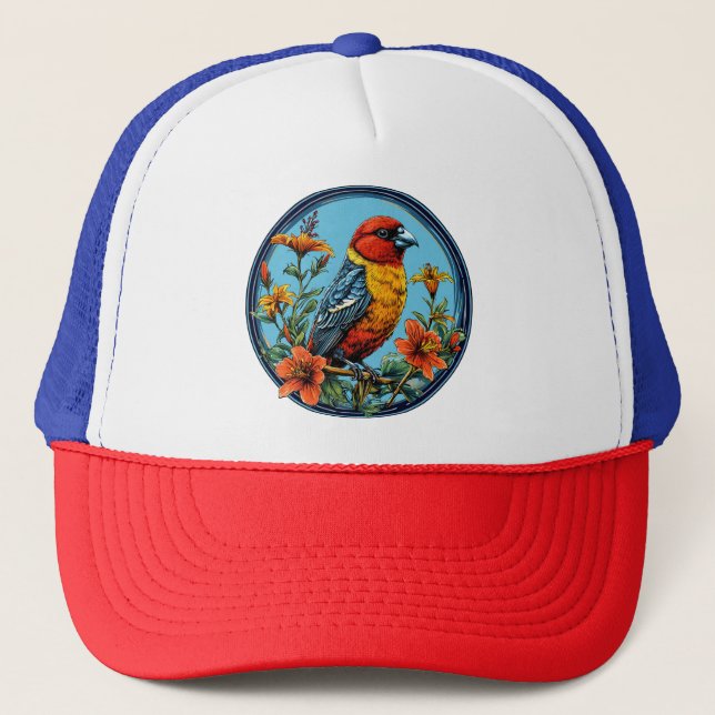 Casquette Perroquet mandrinier oiseau coloré (Devant)
