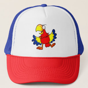 Casquette Perroquet oiseau de dessin animé coloré drôle