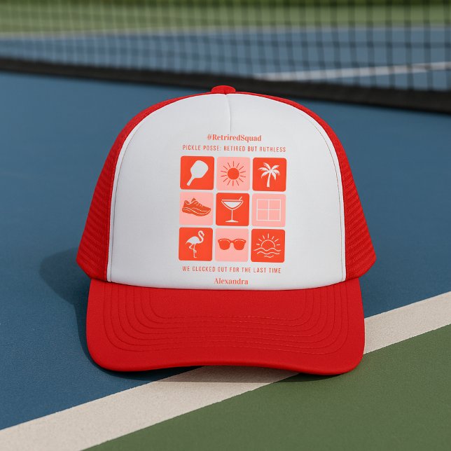 Casquette Personalisé Funny Retraité Squad Pickleball (Créateur téléchargé)
