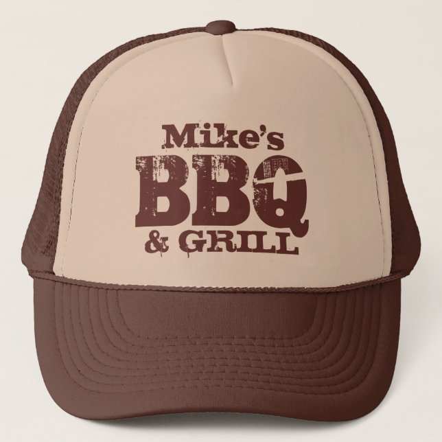 Casquette Personalized BBQ hat for guys | Brown beige (Devant)