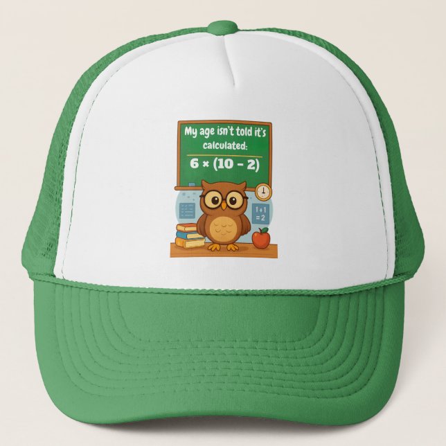 Casquette Personalized Funny Math Lover Humor Owl Birthday  (Devant)