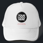Casquette Personalized Logo and Text Baseball<br><div class="desc">Create your very own corporate EYECATCHING RED Trucker Hat! Our sleek and contemporary template comes in a variety of colors, offering full customization options to showcase your business logo, chosen photograph or image. Enhance personalization by adding your name, company slogan or moniker, promotional Instagram handle, or any personalized text of...</div>