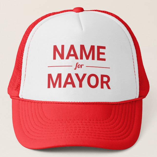 Casquette Personalized Name for Mayor Custom Text Election (Devant)