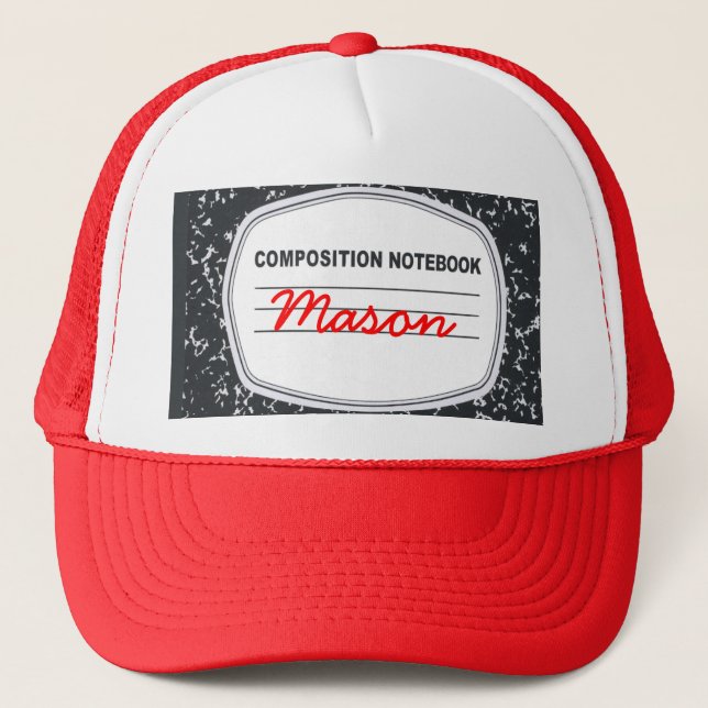 Casquette personnalisable de camionneur de carnet (Devant)