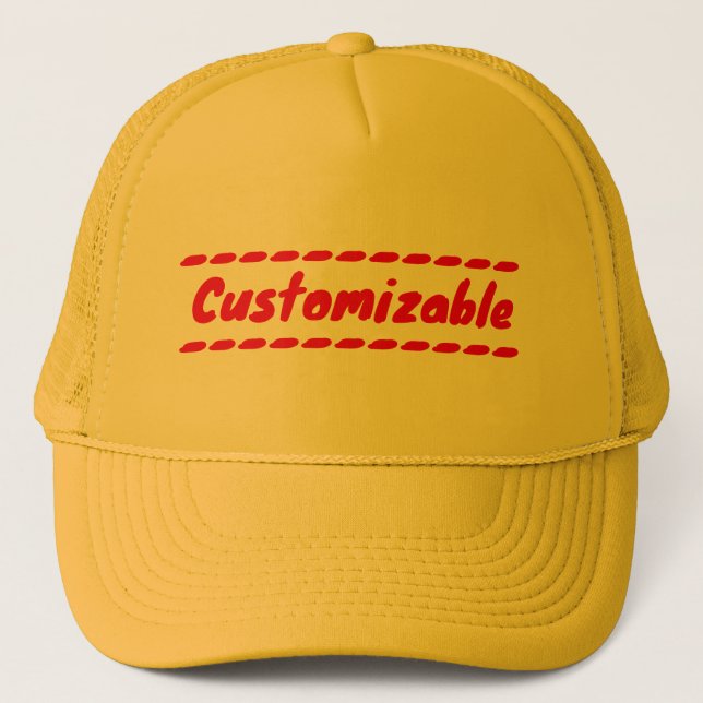 Casquette Personnalisable jaune et rouge (Devant)