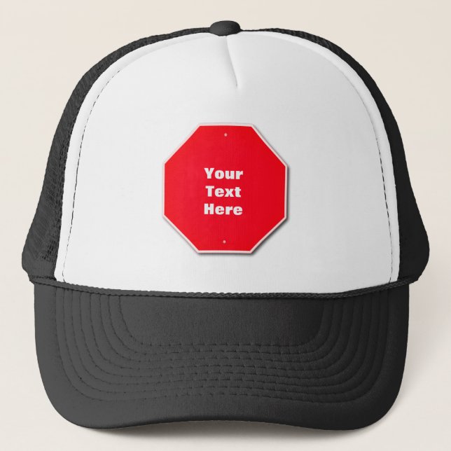 Casquette personnalisable - Panneau rouge "Stop" (Devant)