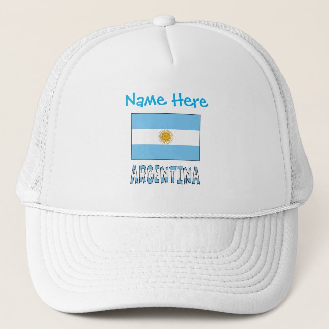 Casquette Personnalisation Bleue du Drapeau Argentin et Arge (Devant)