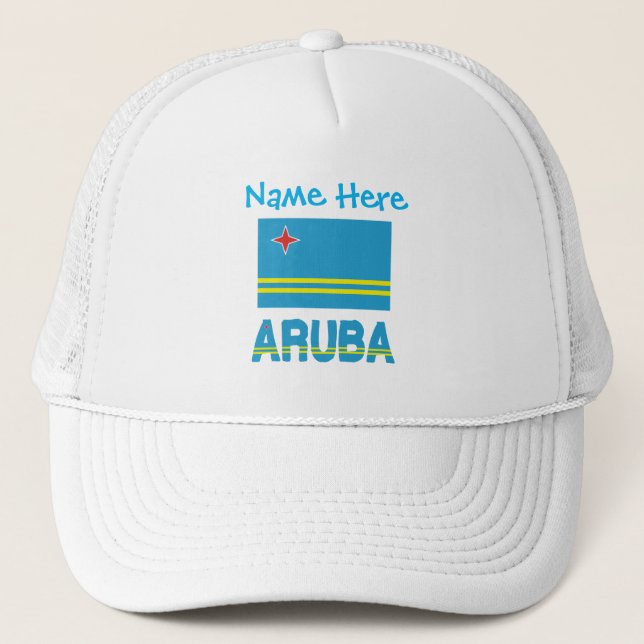 Casquette Personnalisation bleue du drapeau d'Aruba et d'Aru (Devant)