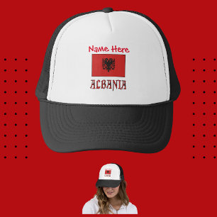 Casquette Personnalisation du drapeau albanais rouge Albanie