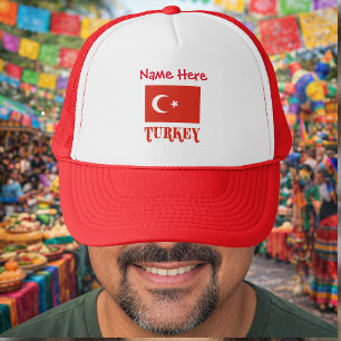 Casquette Personnalisation rouge du drapeau turc et de la Tu