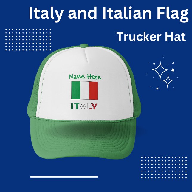 Casquette Personnalisation verte du drapeau italien en Itali (Créateur téléchargé)