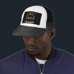 Casquette Personnalisé 21e anniversaire Né 2000 Vintage Noir<br><div class="desc">A personalized trucker / baseball a pour That birthday person born en 2000 and turning 21. Add the name to this vintage retro style black, white and gold design for a custom 21st birthday vend. Easily edit the name and year with the template provided. C'est un poison. More toxits and...</div>