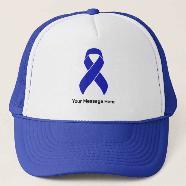 Casquette Personnalisé Bleu Ruban Colorectal Sensibilisation (Devant)