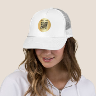 Casquette Personnalisé Élégant Scan Me QR Code Modèle Or Bla
