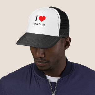 Casquette PERSONNALISÉ! I Coeur Chapeau Trucker - Blanc et N