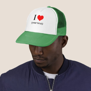 Casquette PERSONNALISÉ! I Coeur Chapeau Trucker - Blanc et V
