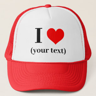 Casquette Personnalisé I coeur (votre texte) -