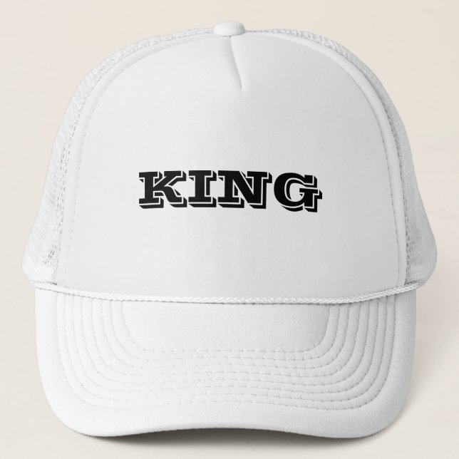 Casquette Personnalisé King Nom du texte Blanc Couleur (Devant)