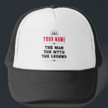 Casquette Personnalisé Nom L'Homme Le Mythe La Légende Cadea<br><div class="desc">Personnalisé Nom L'Homme Le Mythe La Légende Cadeau</div>