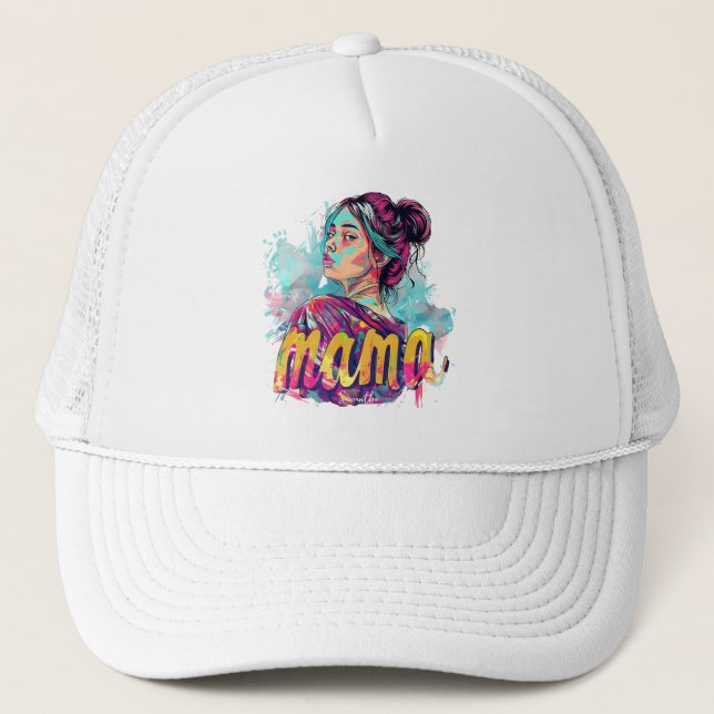Casquette Personnalisé Retro Mama Pop Art (13) (Devant)
