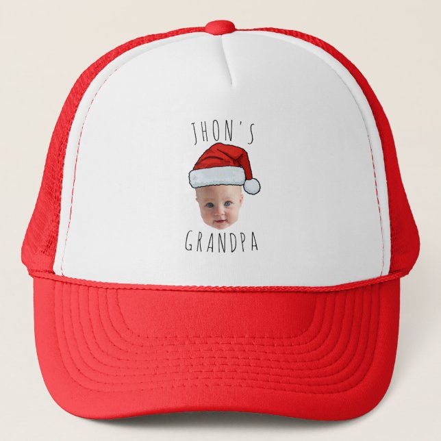 Casquette Personnalisé Visage bébé Père Noël Chapeau Photo d (Devant)