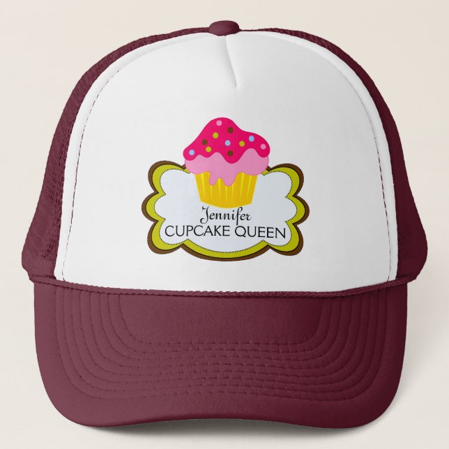 Casquette personnalisé Whimsical Pink Cupcake (Devant)