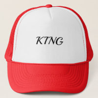 Casquette personnalisée roi texte nom Blanc et Rou