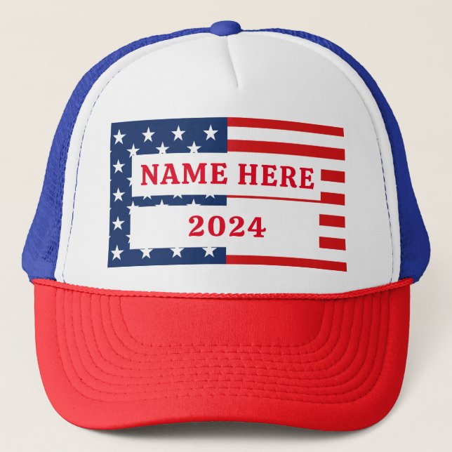 Casquette Personnaliser le nom de l'élection Drapeau américa (Devant)