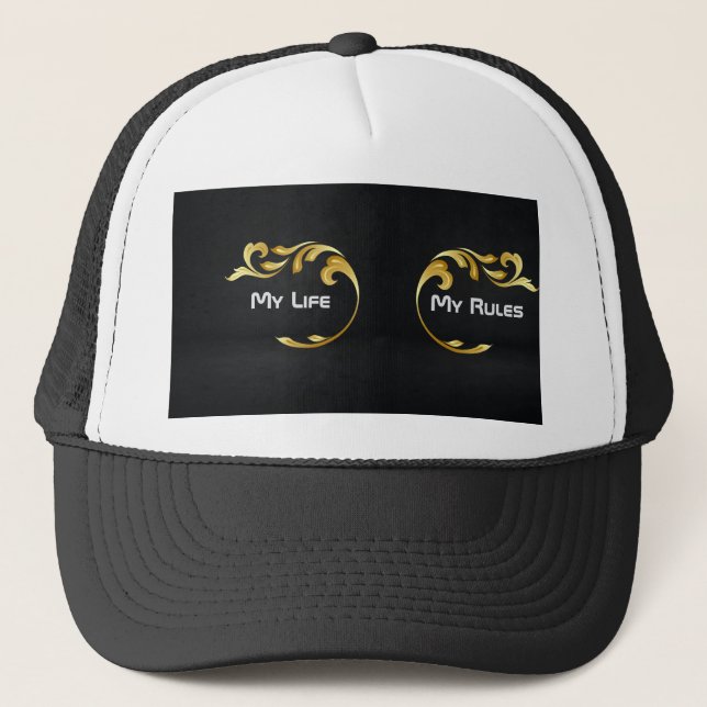 Casquette Personnaliser Ma Vie Mes Règles Texte Image Chapea (Devant)