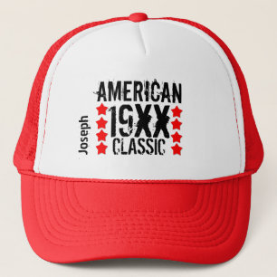 Casquette Personnalisez V10 NOIR et ROUGE de nom d'année