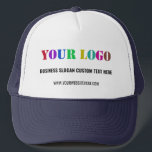 Casquette Personnalisez votre logo d'entreprise et votre Cas<br><div class="desc">casquette avec Logo et Texte Personnalisé Entreprise Entreprise Personnalisé Chapeaux de Trucker - Ajouter Votre Logo / Image, Business Slogan - Tagline, Site Web ou Téléphone, E-mail / plus - Redimensionner et déplacer ou supprimer / ajouter des éléments / du texte avec outil de personnalisation - faire de votre entreprise...</div>