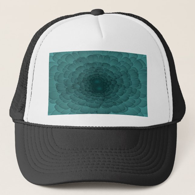 Casquette Pétales en Turquoise (Devant)
