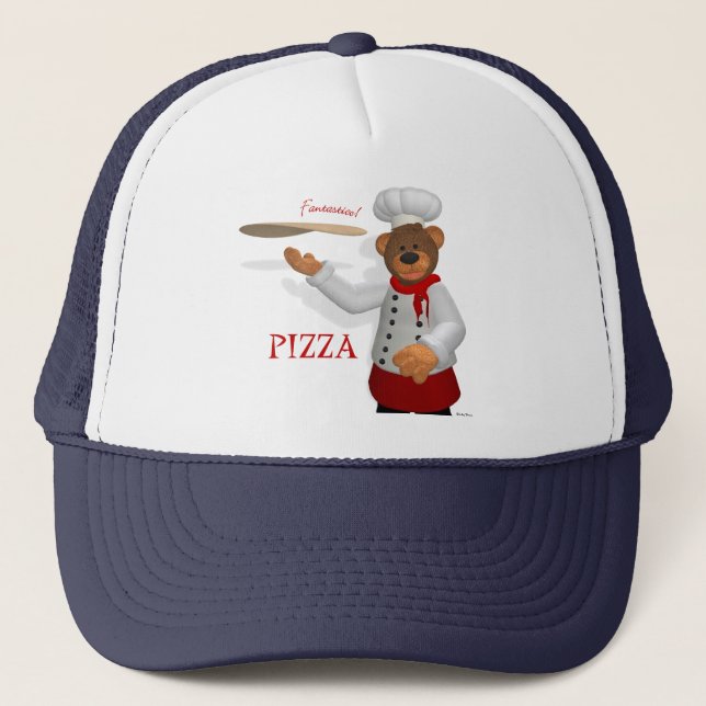 Casquette Petit Baker de pizza d'ours (Devant)