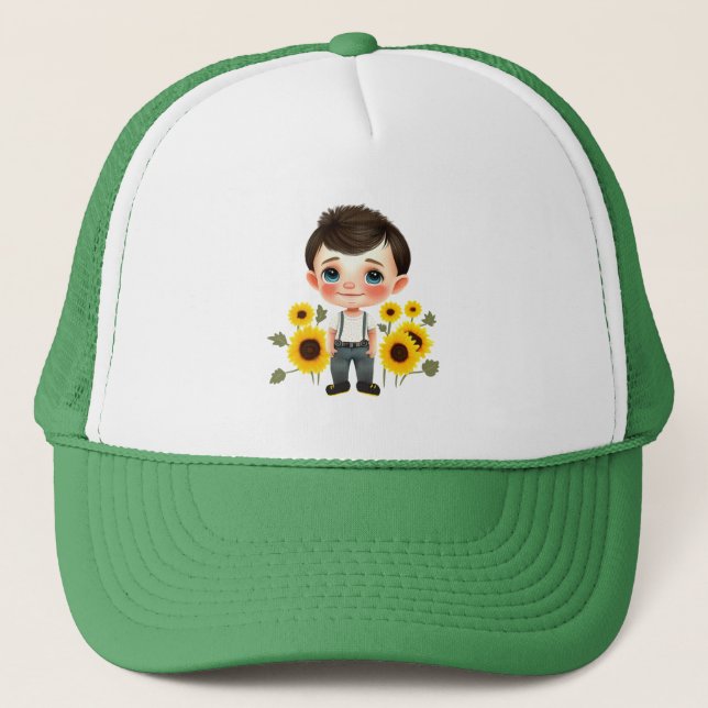 Casquette Petit garçon avec des tournesols (Devant)