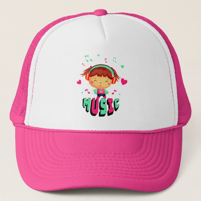 Casquette Petite fille mignonne avec musique (Devant)