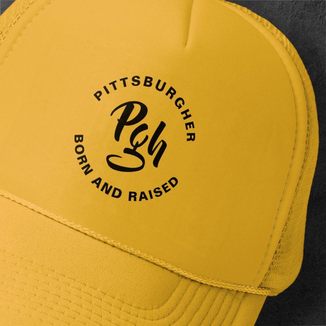 Casquette Pgh Steel City Burgh Né Vintage Trucker Chapeau (Créateur téléchargé)