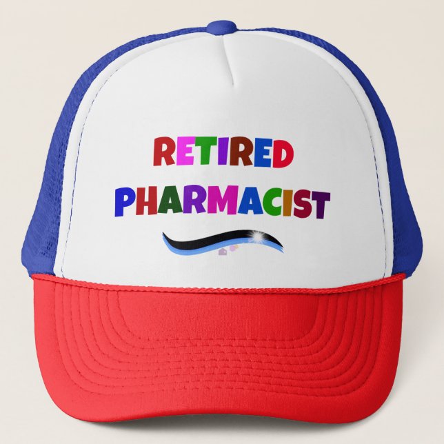 Casquette Pharmacien à la retraite, Conception de texte colo (Devant)