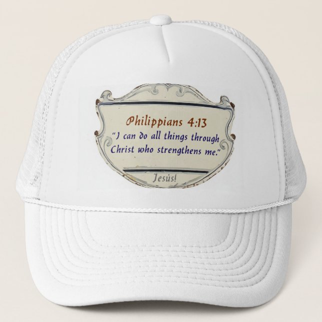 Casquette Philippians 4:13 Shield Trucker Hat (Devant)