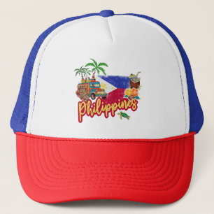 Casquette Philippines Vintage Tarsier Drapeau Palm Souvenir