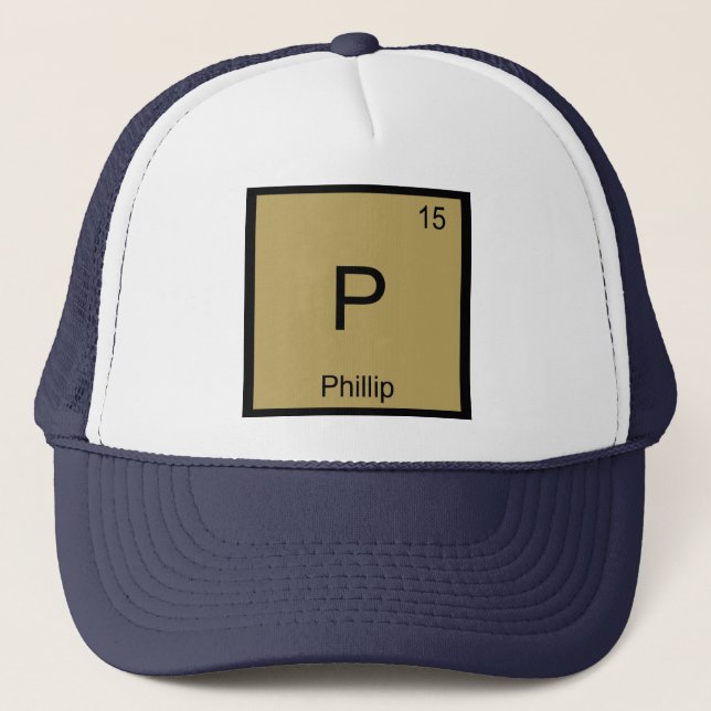 Casquette Phillip Nom Chimie Élément Tableau Périodique (Devant)