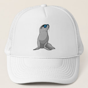 Casquette Phoque avec lunettes de soleil