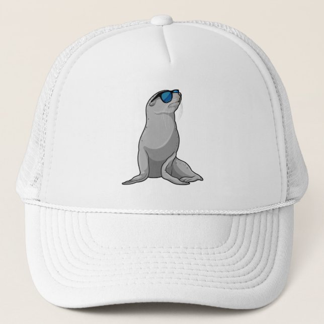Casquette Phoque avec lunettes de soleil (Devant)
