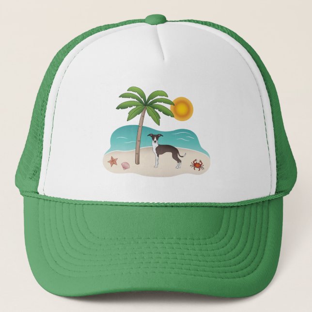 Casquette Phoque Et Chien Blanc Iggy À La Plage Tropicale D' (Devant)