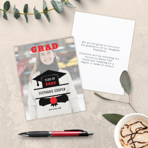 Casquette photo budget rouge noir 2022 Grad Faire-