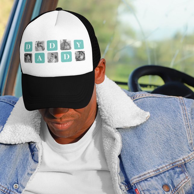 Casquette Photo Collage moderne Happy Fête des pères Cadeau (Créateur téléchargé)