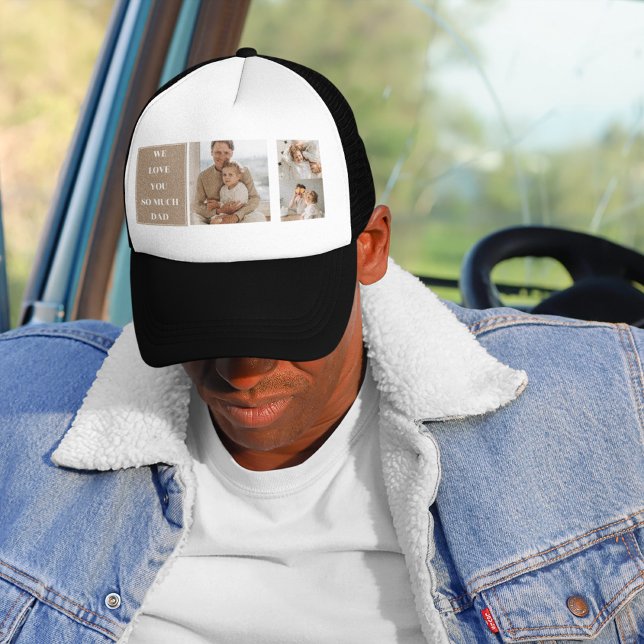 Casquette Photo Collage moderne & We Love Papa Cadeaux (Créateur téléchargé)