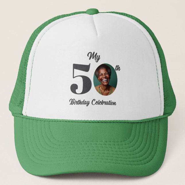 Casquette Photo d'anniversaire 50 ans gras  (Devant)