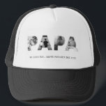 Casquette Photo de la Fête des pères heureuse PAPA<br><div class="desc">Customiser avec le texte à toute occasion ; pour ce look télécharger des photos en noir et blanc,  ou utiliser des filtres zazzles. Si vos photos se chevauchent trop,  essayez de les éditer en dehors de zazzle.</div>