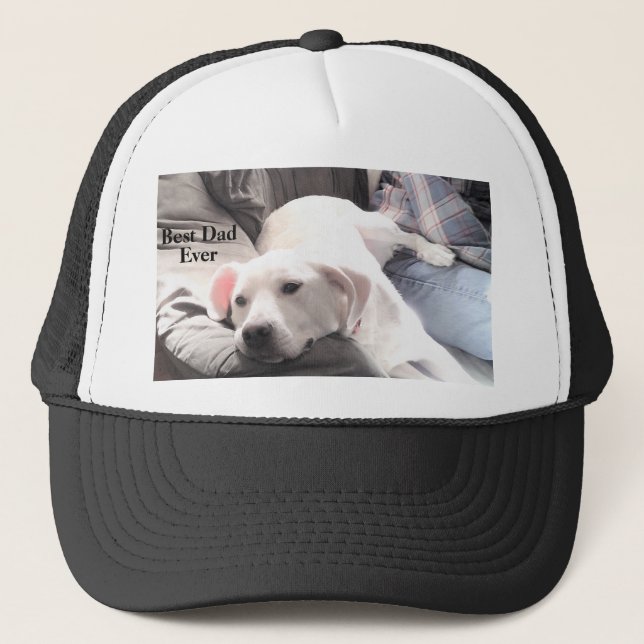 Casquette Photo du chien blanc mignon accroché au meilleur p (Devant)
