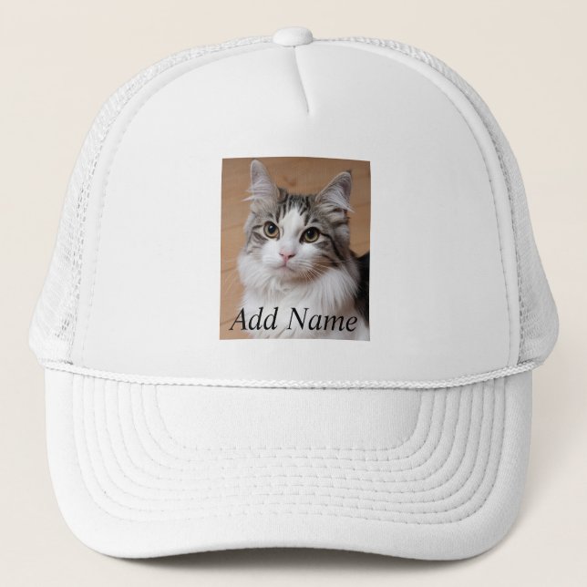Casquette Photo et nom personnalisés de l'Amoureux des chats (Devant)